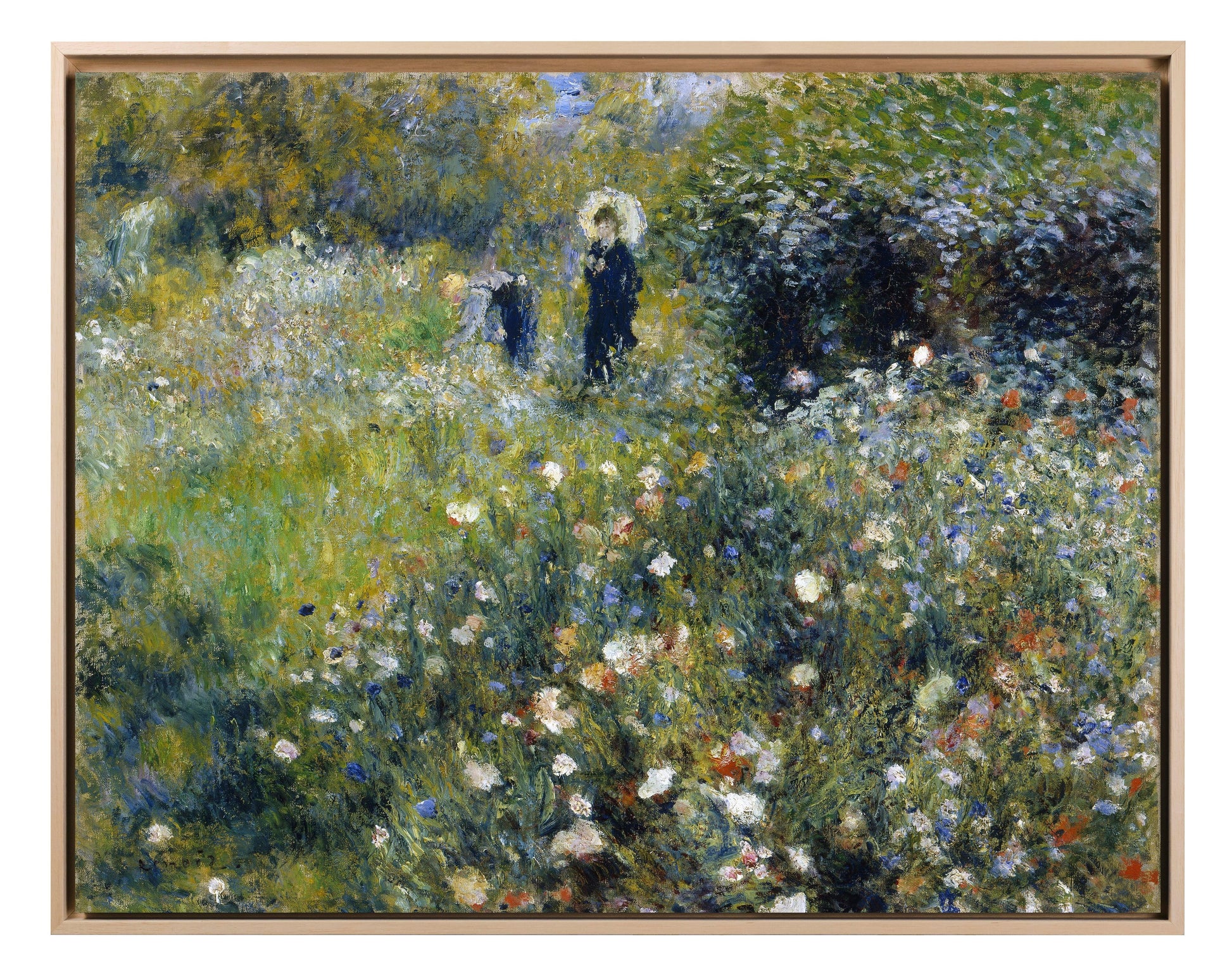 Renoir - Donna con Ombrello in giardino | Stampa piatta HD o in 3D - Materico