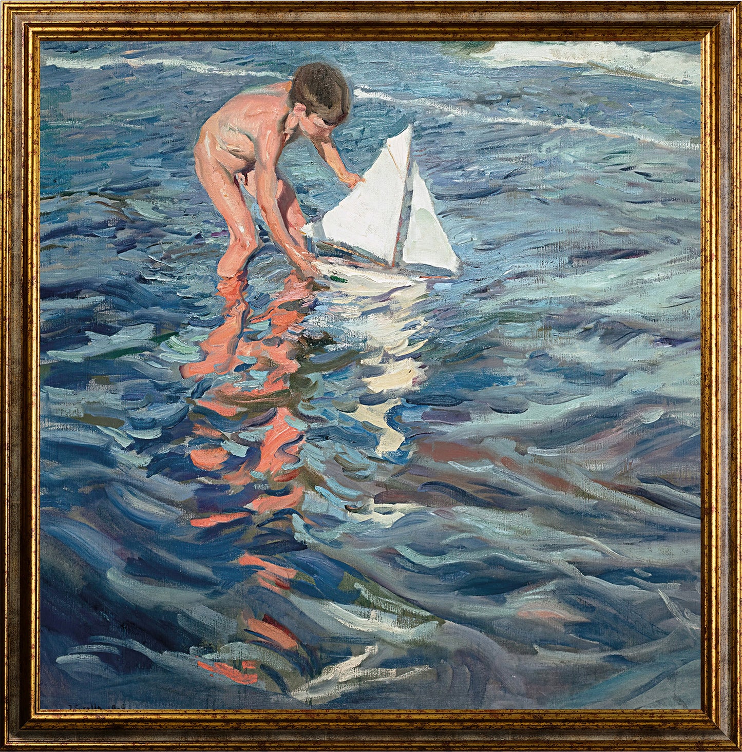 Joaquin Sorolla - La piccola barca a vela | Stampa piatta HD o in 3D