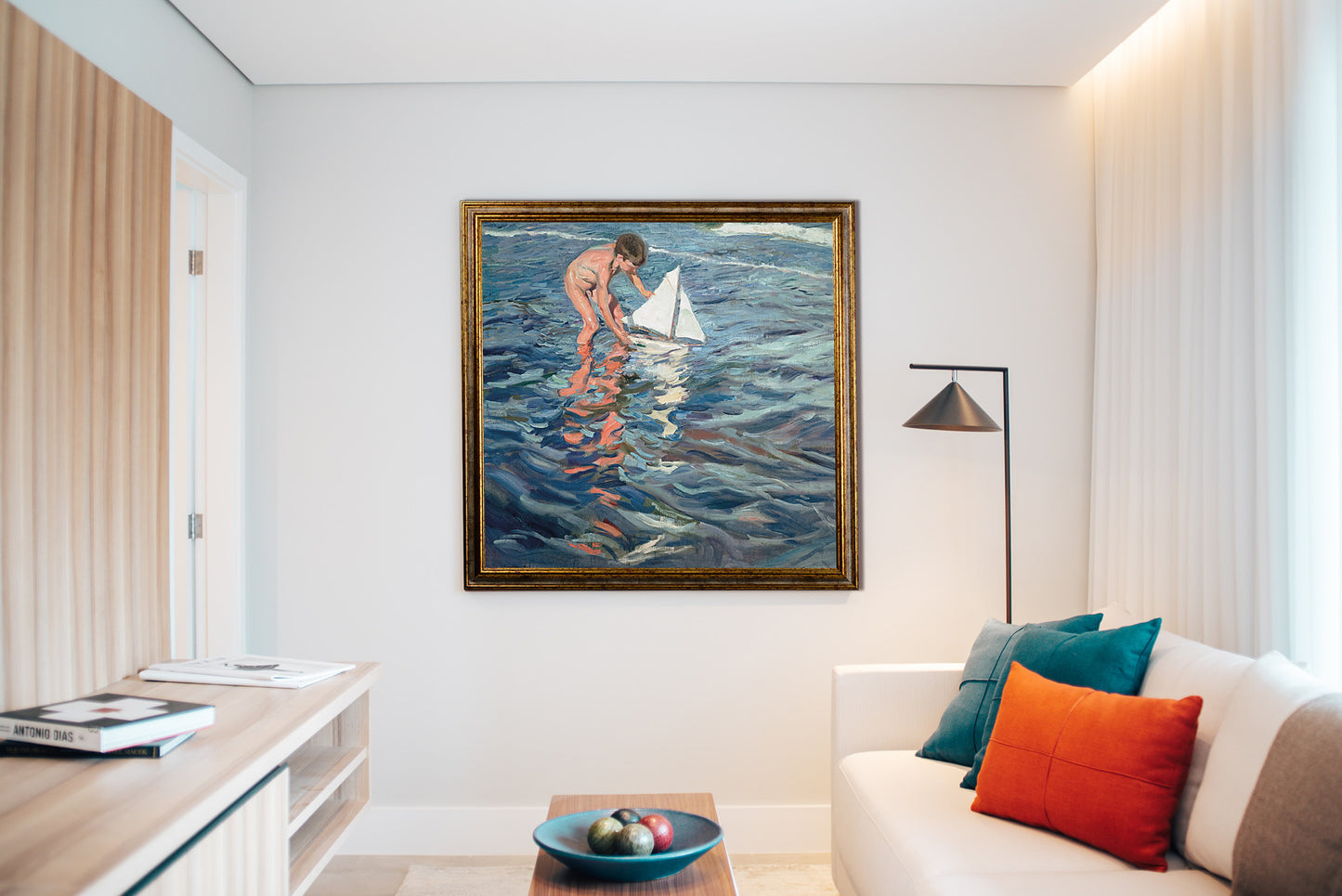 Joaquin Sorolla - La piccola barca a vela | Stampa piatta HD o in 3D