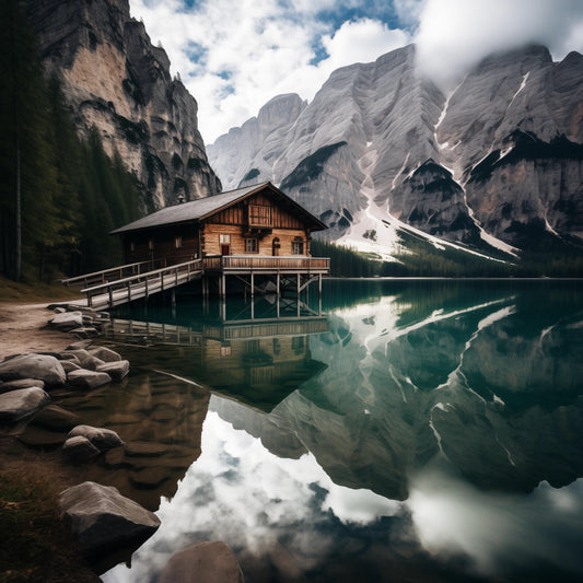 Natura - Disegno Lago di Braies | Effetto lucido