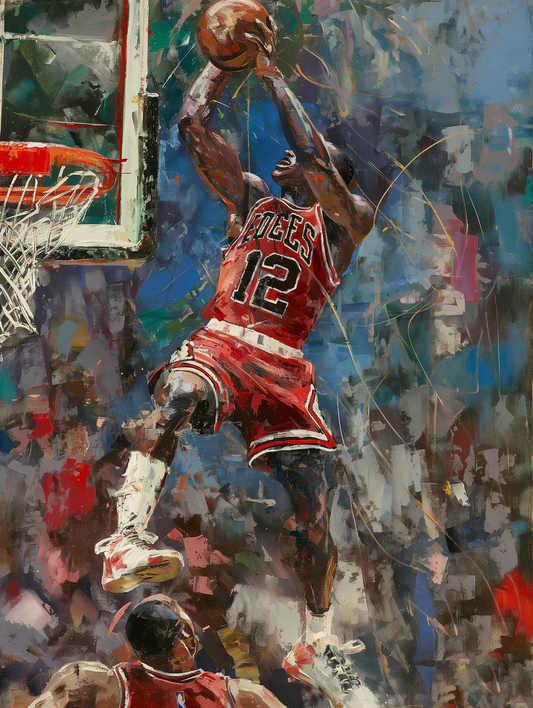 Sport e musica - Michael Jordan figura intera | Stampa piatta HD o in 3D