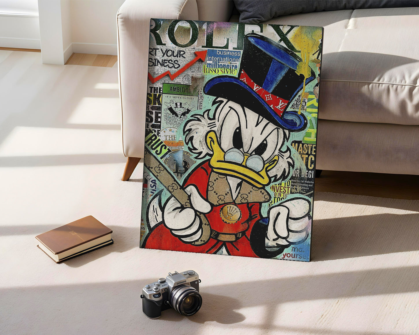 Street art - Paperino street art | Stampa piatta HD o in 3D