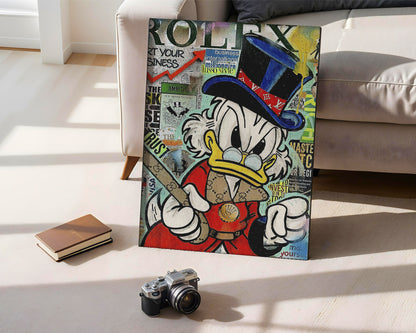 Street art - Paperino street art | Stampa piatta HD o in 3D