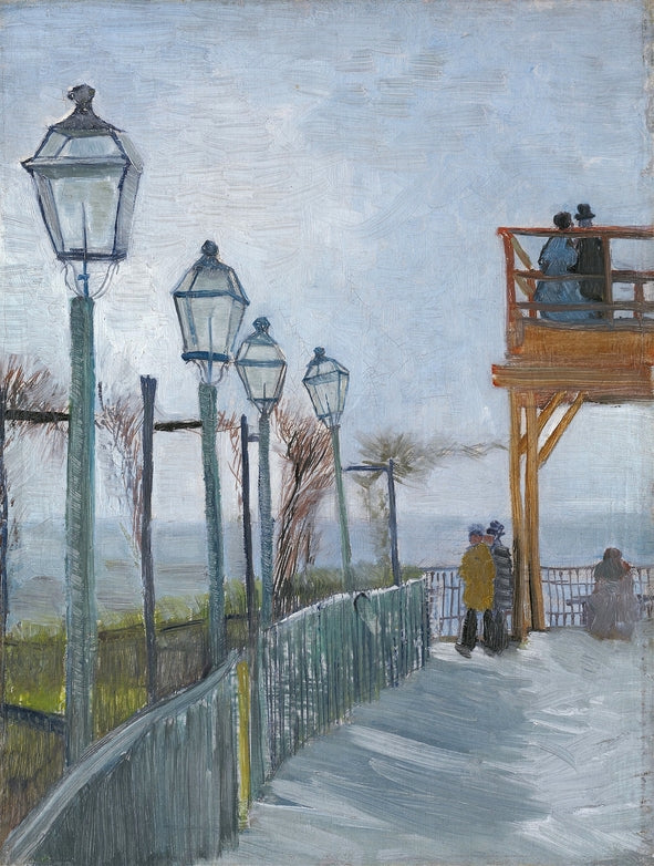 Van Gogh - Terrazza e piattaforma di osservazione al Moulin de Blute-Fin, Montmartre| Stampa piatta HD o in 3D