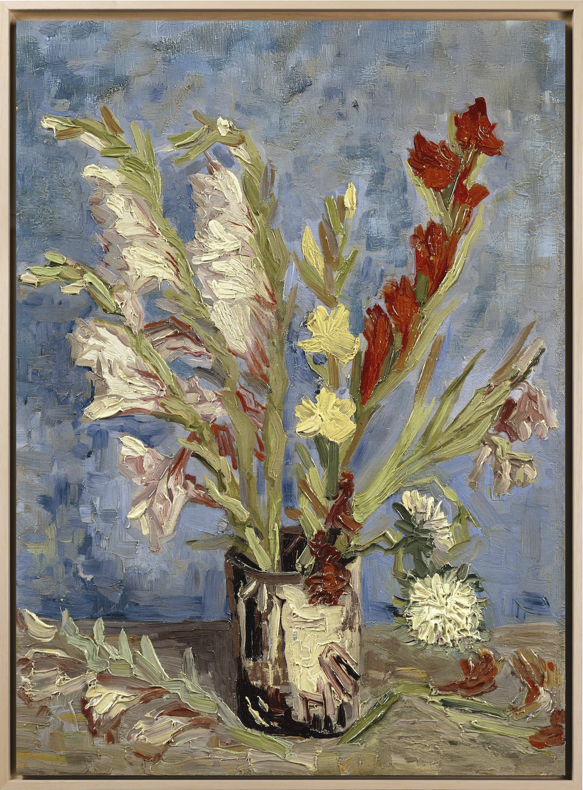 Van Gogh -  Vaso con gladioli e astri di porcellana | Stampa piatta HD o in 3D