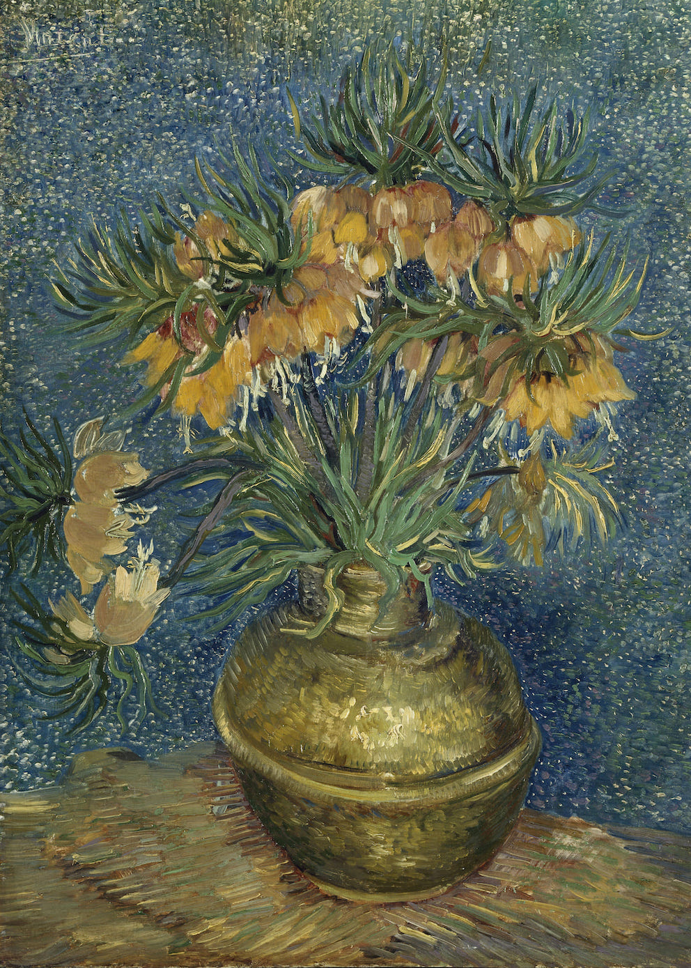 Van Gogh - La Fritillaria imperiale in un vaso di rame | Stampa piatta HD o in 3D