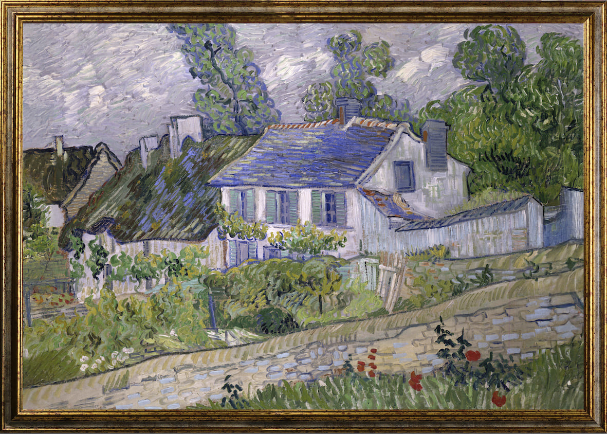 Van Gogh - Case a Auvers  | Stampa piatta HD o in 3D