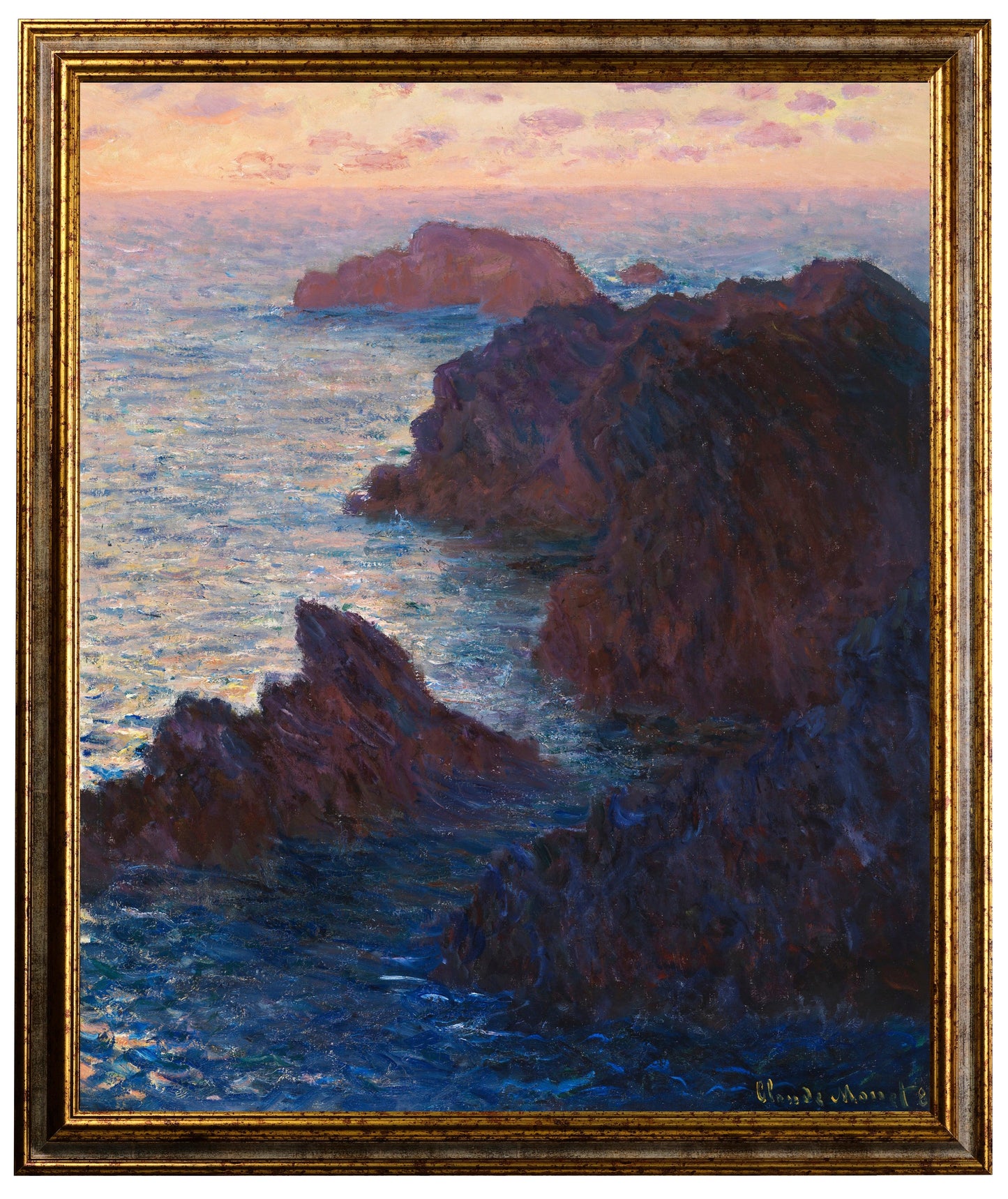 Monet - Rocce a Port-Goulphar | Effetto lucido - Materico