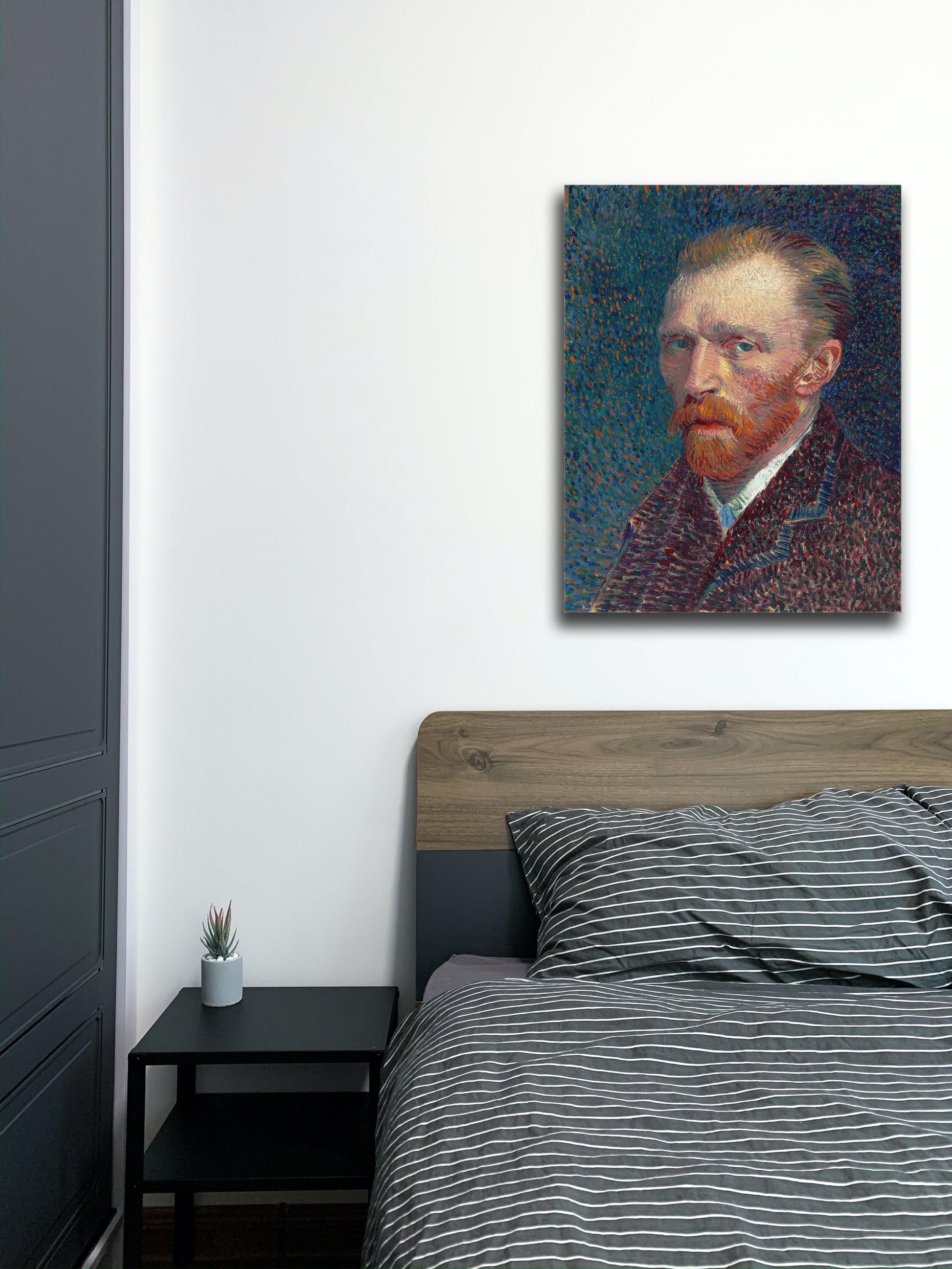 Van Gogh - Autoritratto con giacca marrone | Stampa piatta HD o in 3D - Materico