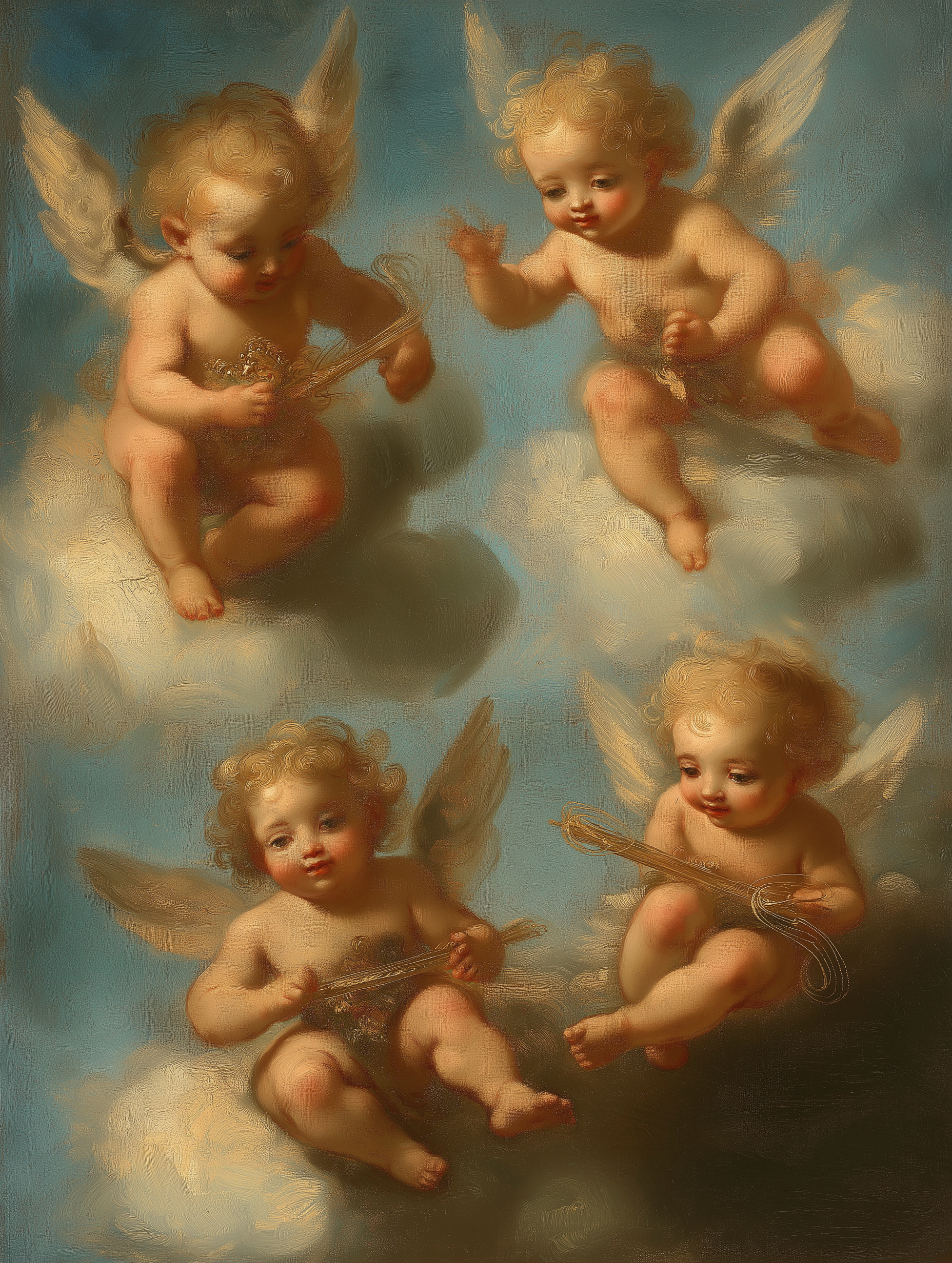 Sacro - Putti | Stampa piatta HD o in 3D - Materico