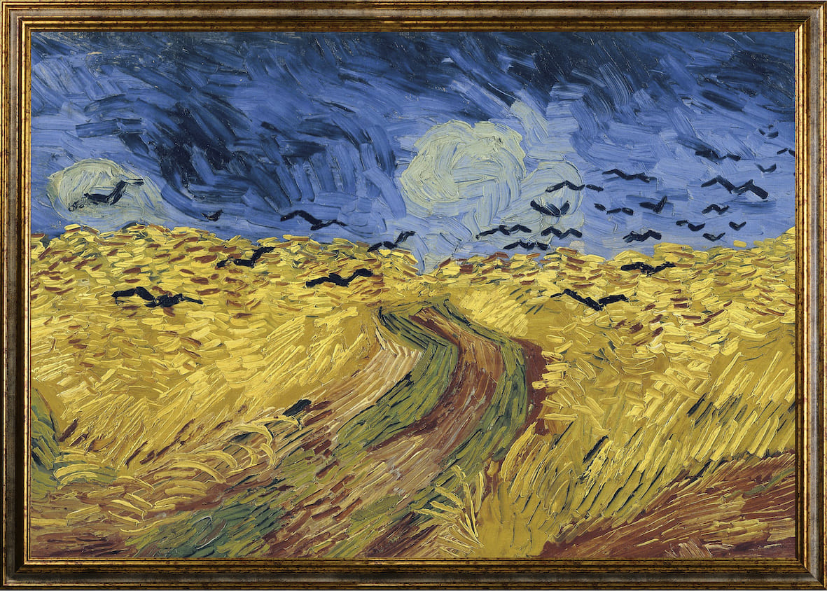 Van Gogh - Campo di grano con volo di corvi | Stampa piatta HD o in 3D