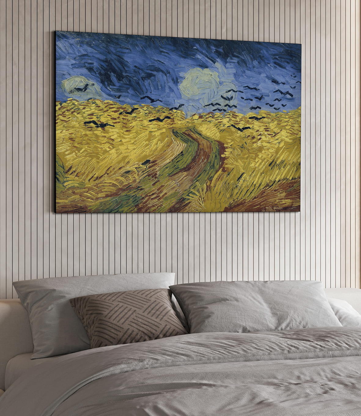 Van Gogh - Campo di grano con volo di corvi | Stampa piatta HD o in 3D