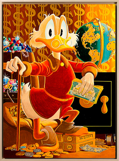Street art - Paperino Gold | Stampa piatta HD o in 3D