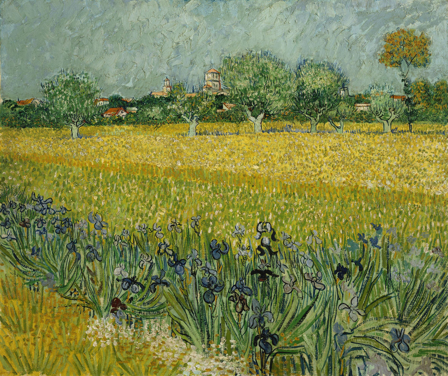 Van Gogh - Campo con fiori vicino ad Arles | Stampa piatta HD o in 3D