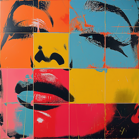 Pop art - Disegno laterale volto donna ispirato a Andy Warhol