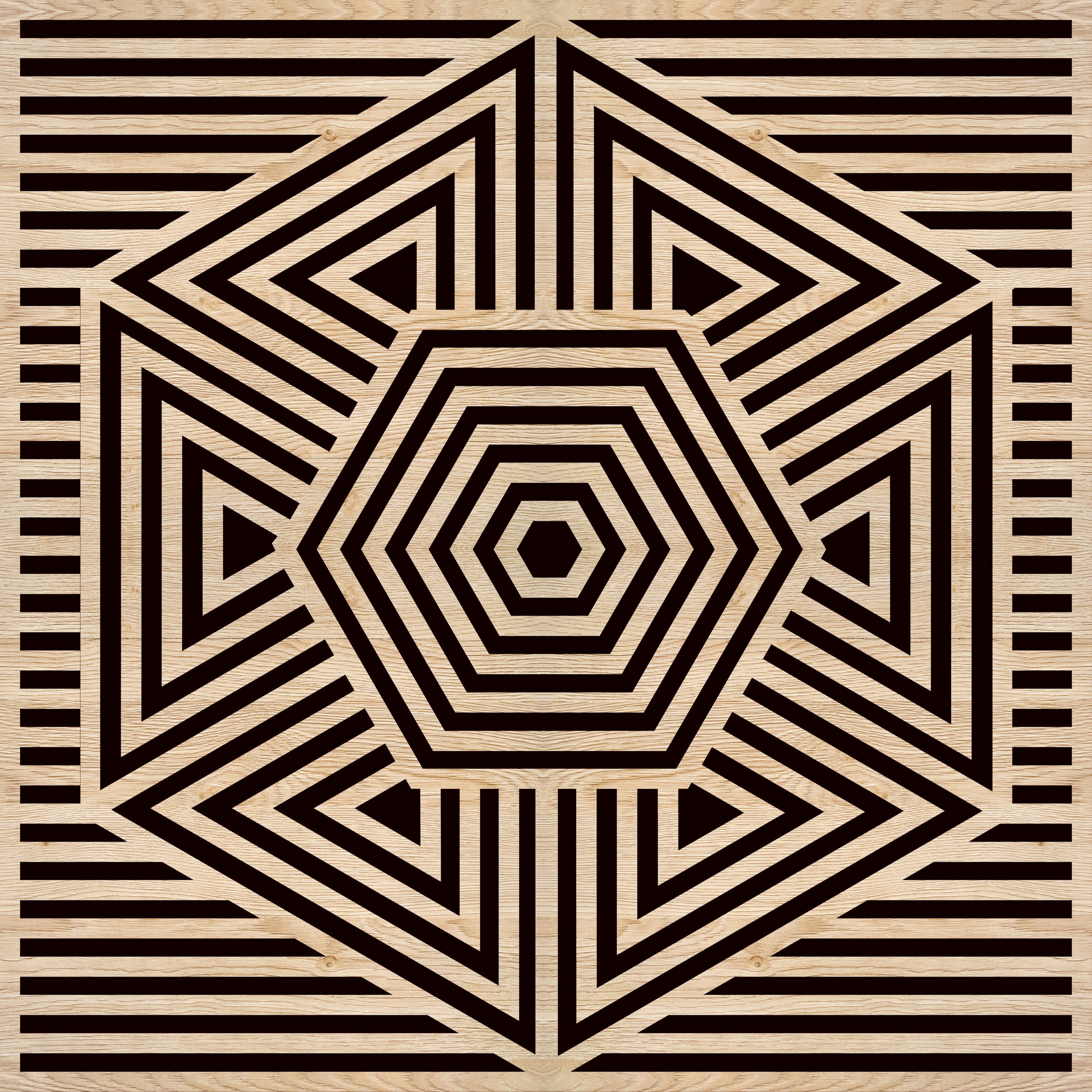 3D wood effect embossed picture - Geometric triangles series | 3D ...