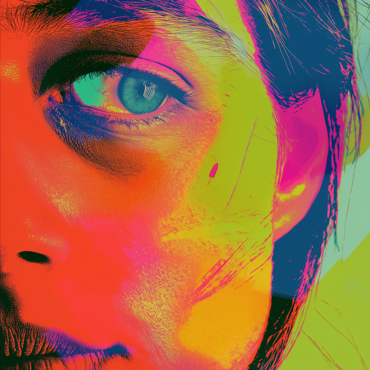 Pop art - Disegno occhio donna ispirato a Andy Warhol