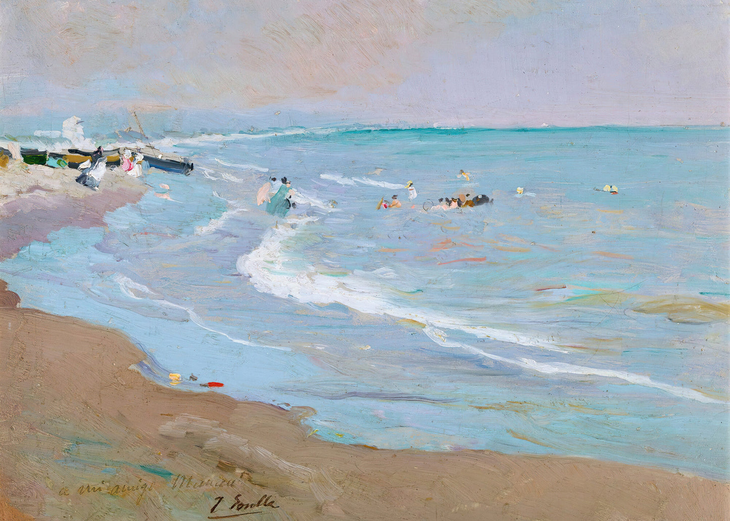 Joaquin Sorolla - Spiaggia di Valencia | Stampa piatta HD o in 3D