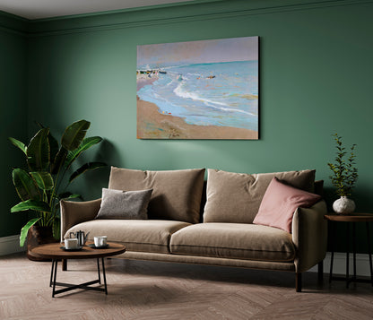 Joaquin Sorolla - Spiaggia di Valencia | Stampa piatta HD o in 3D