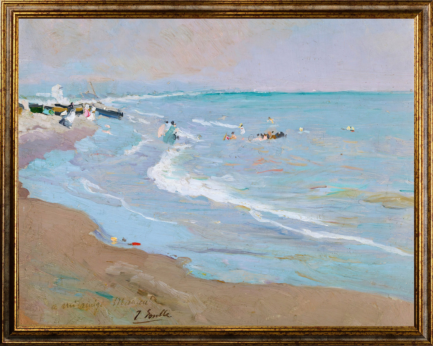 Joaquin Sorolla - Spiaggia di Valencia | Stampa piatta HD o in 3D