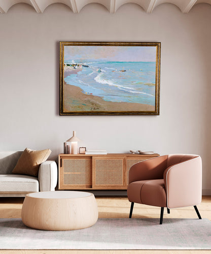 Joaquin Sorolla - Spiaggia di Valencia | Stampa piatta HD o in 3D