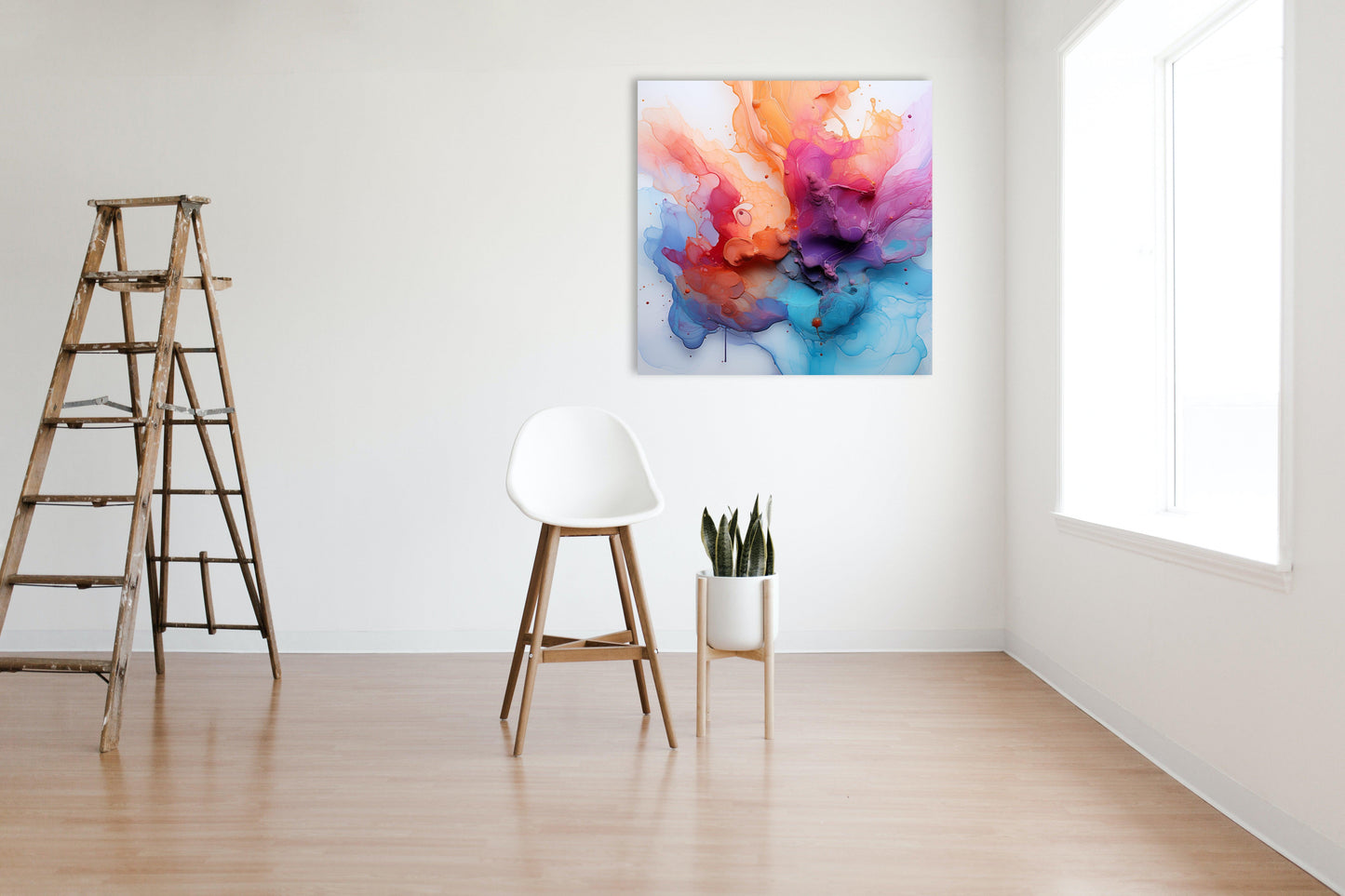 Minimal - Quadro pouring arcobaleno JESSY | Effetto lucido - Materico