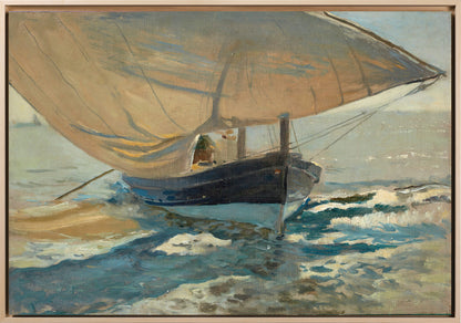 Joaquin Sorolla - Barche da pesca sulla spiaggia | Stampa piatta HD o in 3D