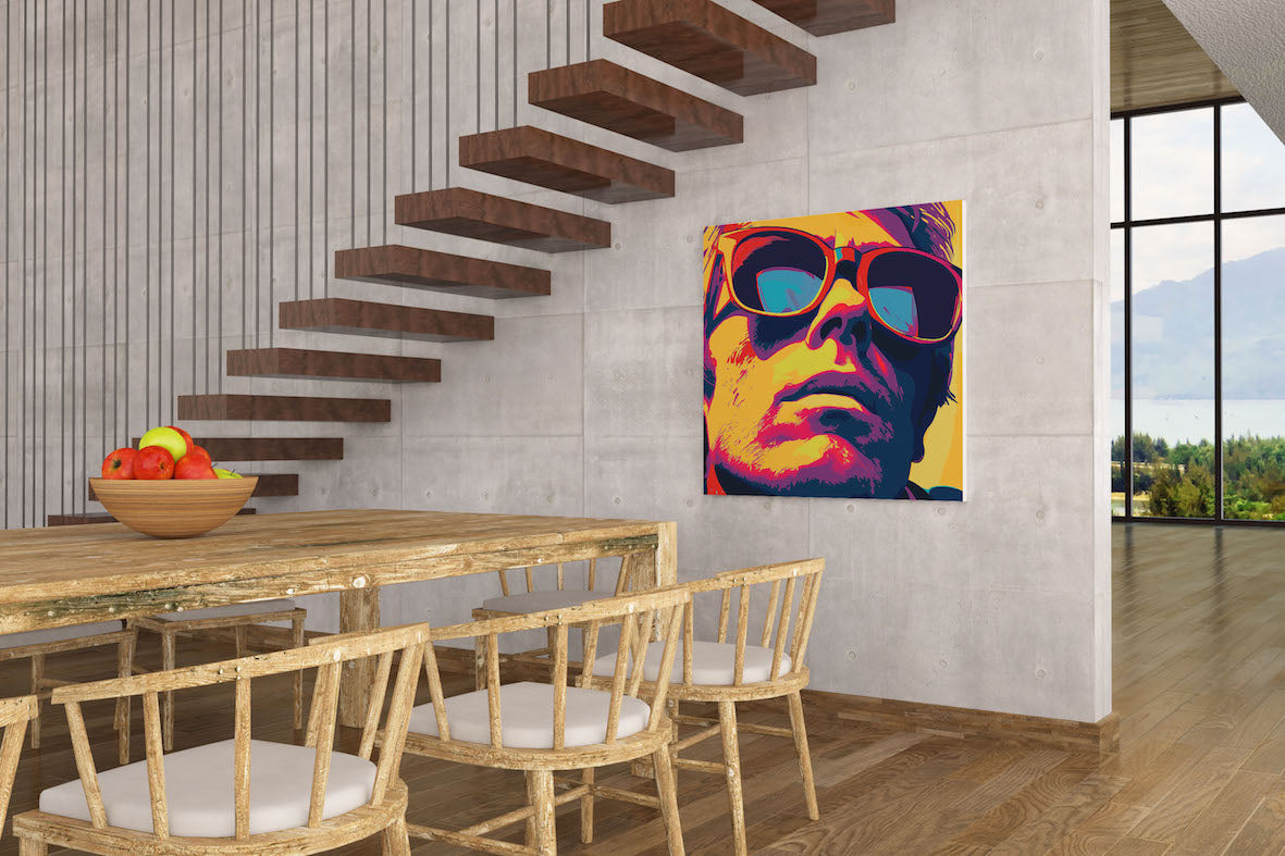 Pop art - Disegno uomo occhiali da sole ispirato a Andy Warhol
