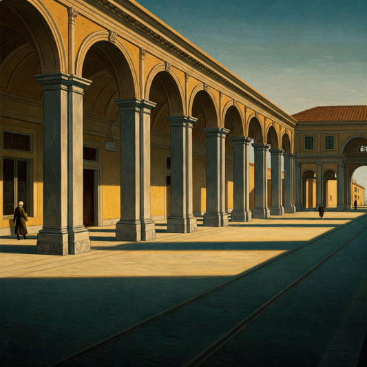 Ispirazione De Chrico - Archi del passato | Stampa piatta HD o in 3D (Copia) (Copia) (Copia) (Copia)