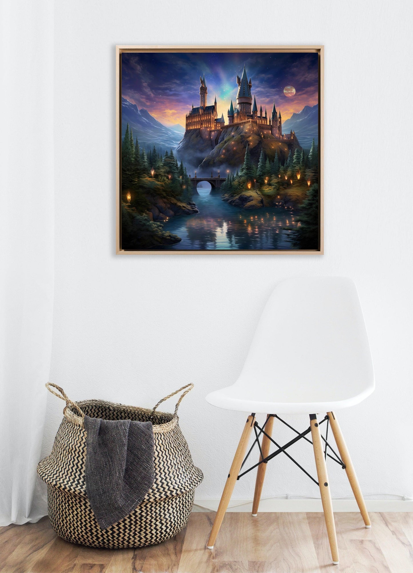 Fantasy - Disegno castello di Hogwarts in stile fantasy | Effetto lucido - Materico