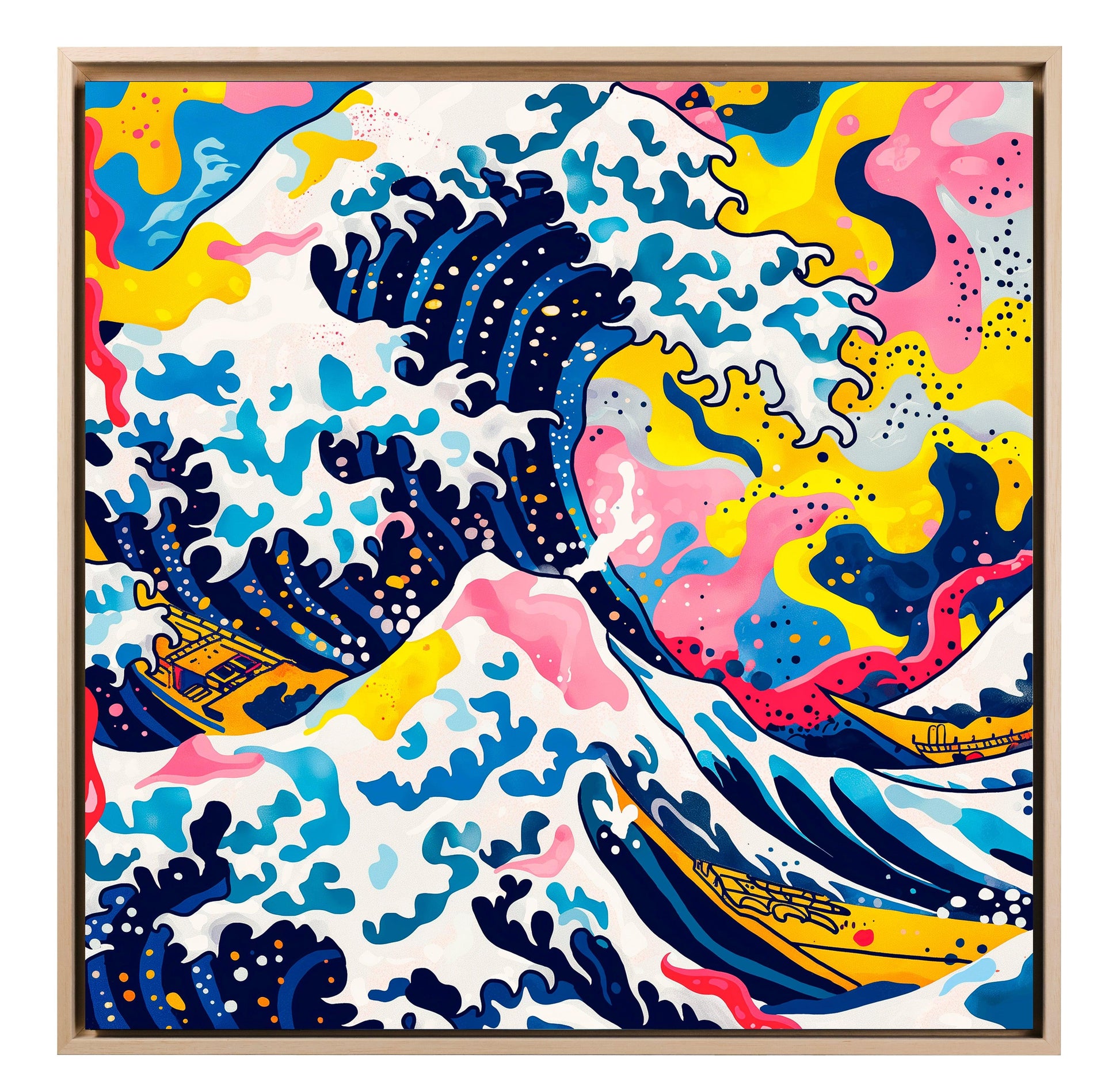 Pop Art - Onda di Hokusai blu | Stampa piatta HD o in 3D - Materico