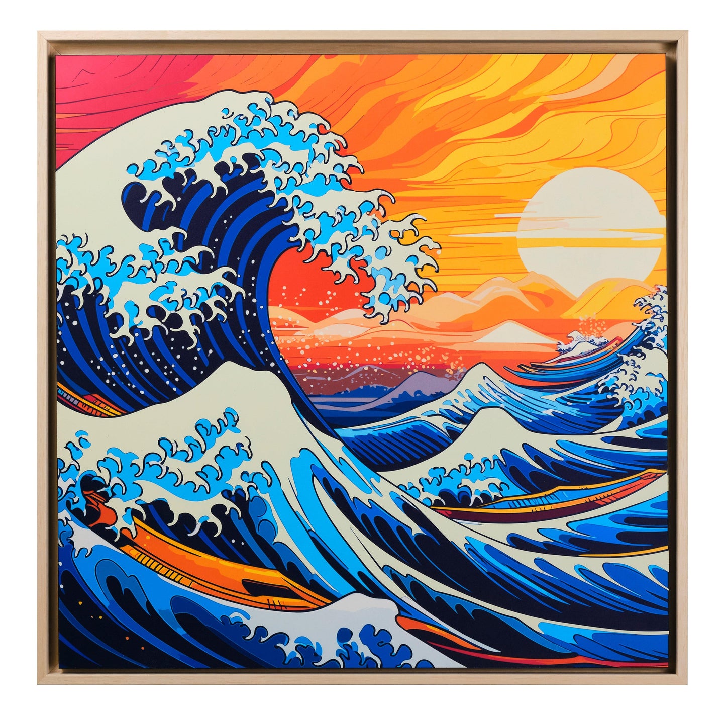 Pop art - Onda di Hokusai in stile Van Gogh | Stampa piatta HD o in 3D - Materico