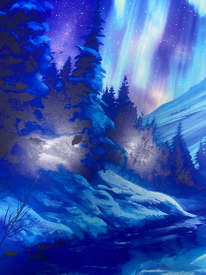 Natura - Aurora Boreale azzurra | Effetto lucido