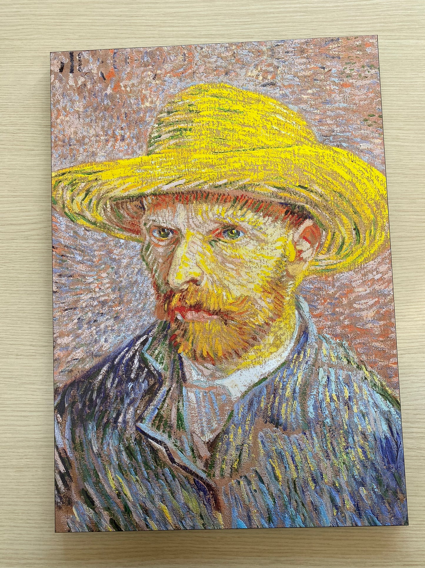 Van Gogh - Autoritratto con cappello di paglia | Stampa piatta HD o in 3D