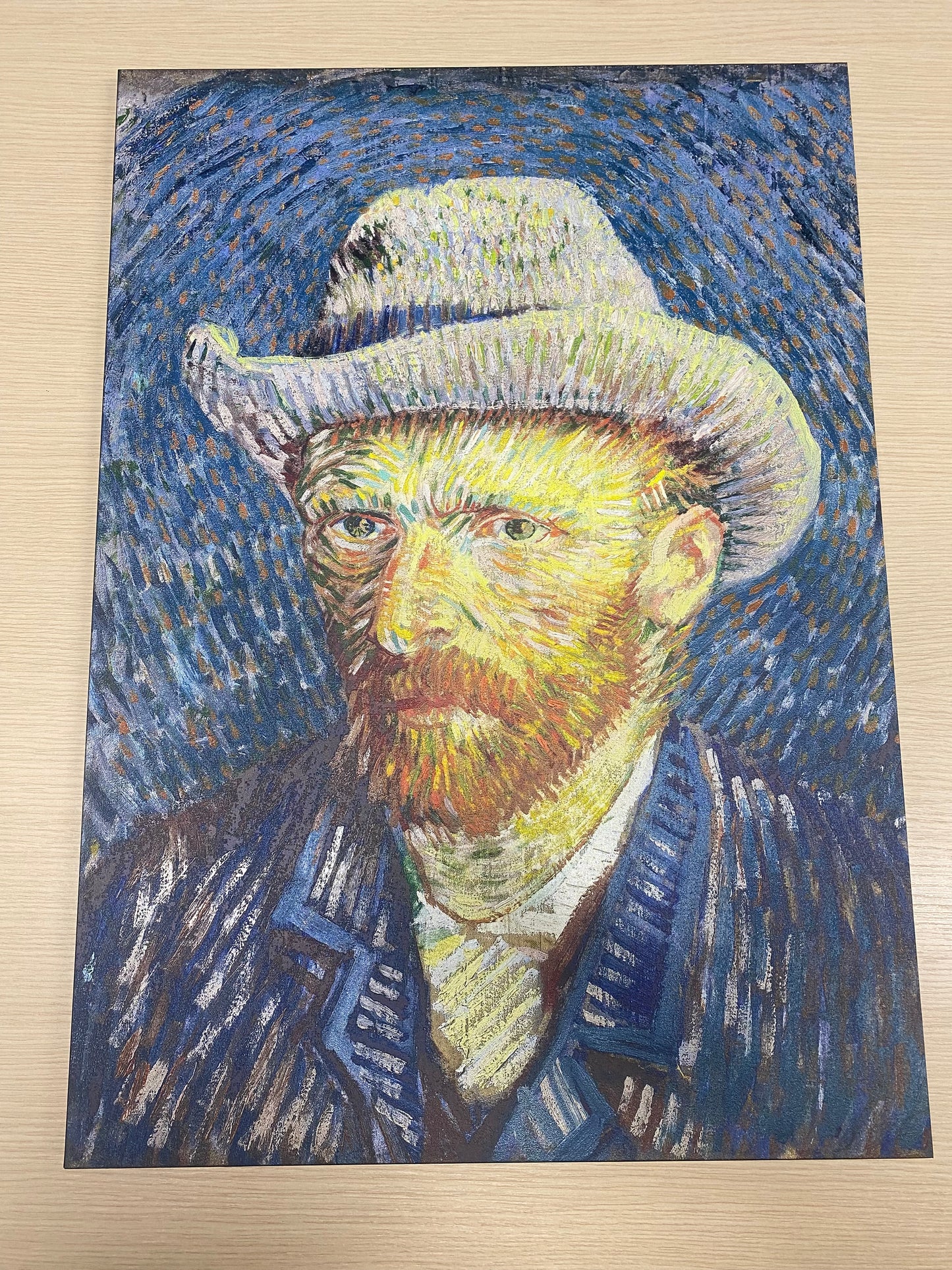 Van Gogh - Autoritratto con cappello di feltro grigio | Stampa piatta HD o in 3D