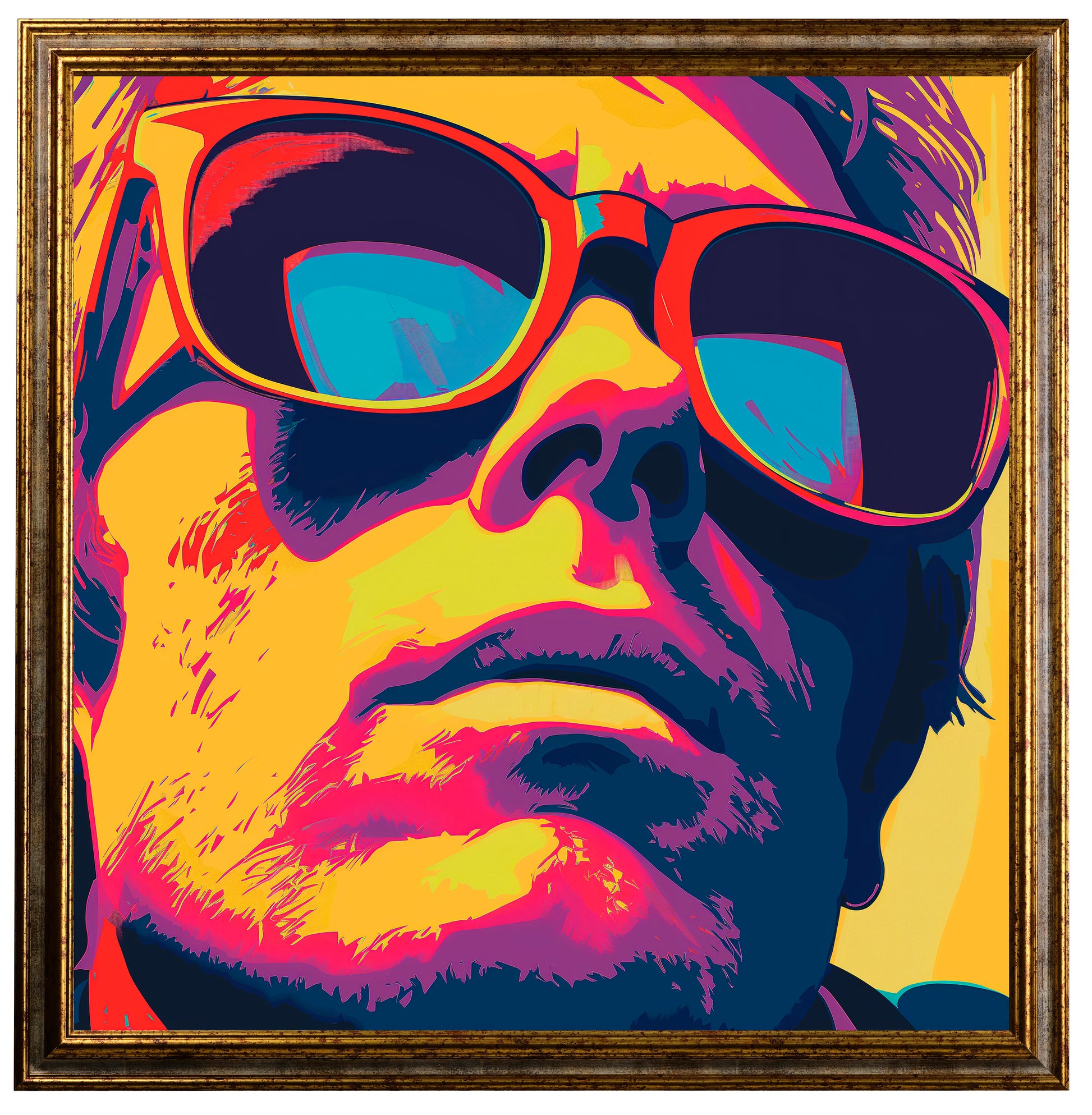 Pop art - Uomo occhiali da sole ispirato a Andy Warhol | Effetto lucido