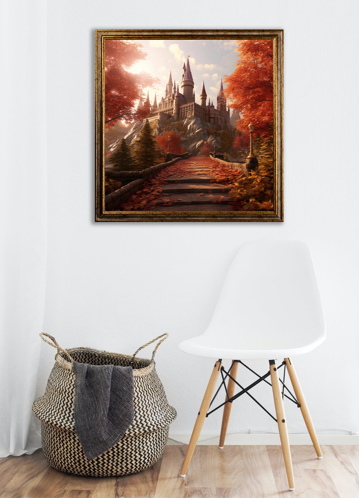 Fantasy - Disegno castello di Hogwarts in autunno | Effetto lucido