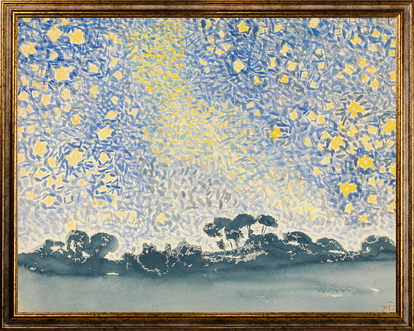 Klimt - Garten mit Sonnenblumen | Glanzeffekt