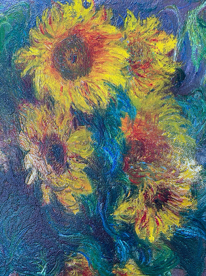 Monet - Bouquet di girasoli | Stampa piatta HD o in 3D