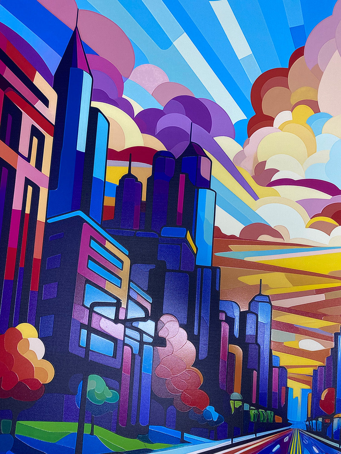 Pop art - Città americana | Stampa piatta HD o in 3D