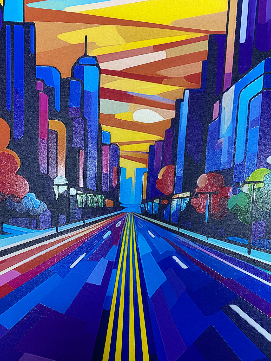 Pop art - Città americana | Stampa piatta HD o in 3D