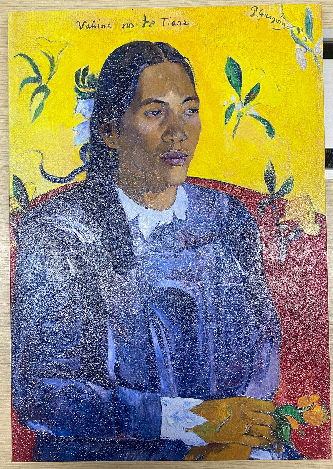 Gauguin - Donna con i fiori | Stampa piatta HD o in 3D