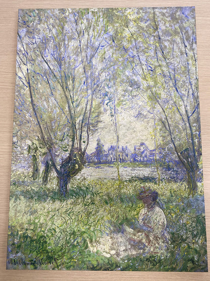 Monet -Donna seduta sotto i salici  | Stampa piatta HD o in 3D