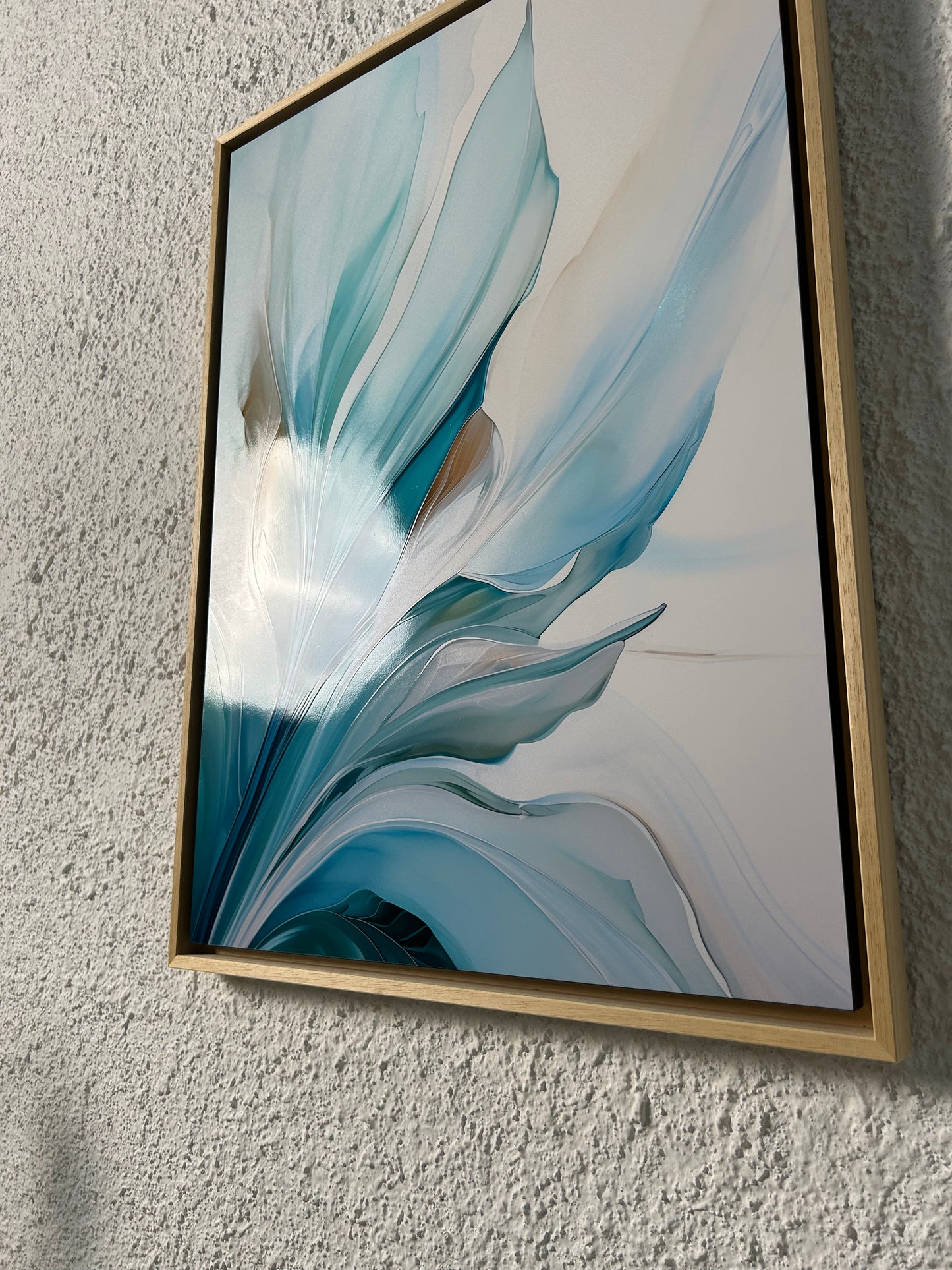 Minimal - Quadro pouring azzurro GRACE | Effetto lucido - Materico