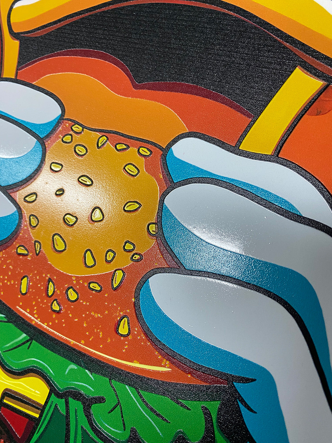 Street art - Papera con panino | Stampa piatta HD o in 3D