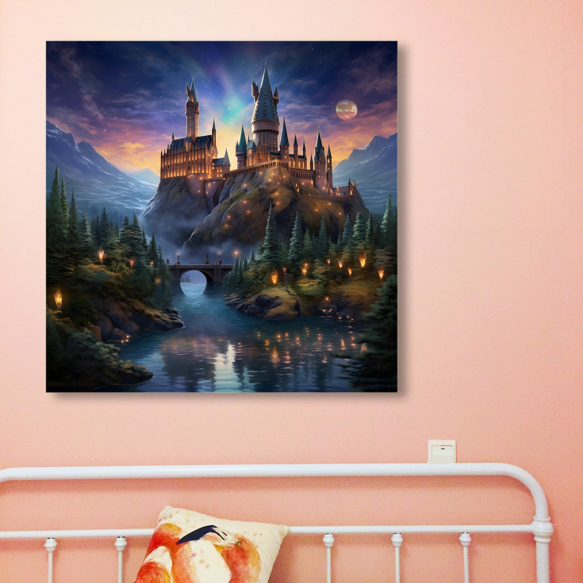 Fantasy - Disegno castello di Hogwarts in stile fantasy | Effetto lucido - Materico