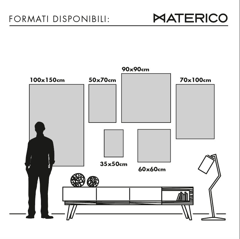 Ritratti - Volto nero frontale rettangolare | Effetto lucido - Materico