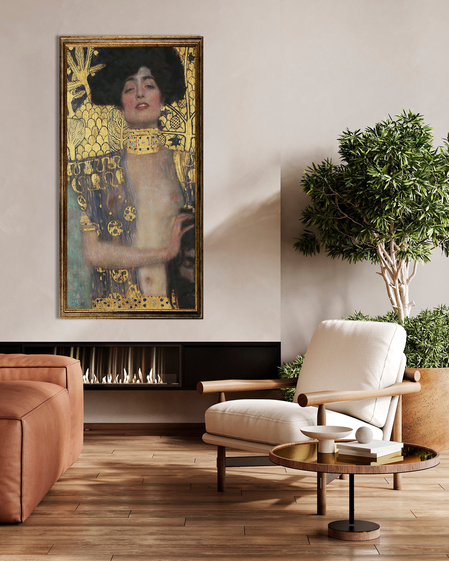 Klimt - Garten mit Sonnenblumen | Glanzeffekt