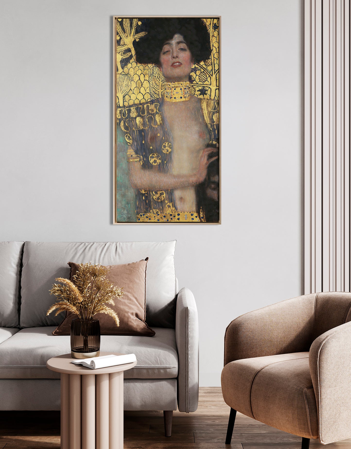 Klimt - Garten mit Sonnenblumen | Glanzeffekt